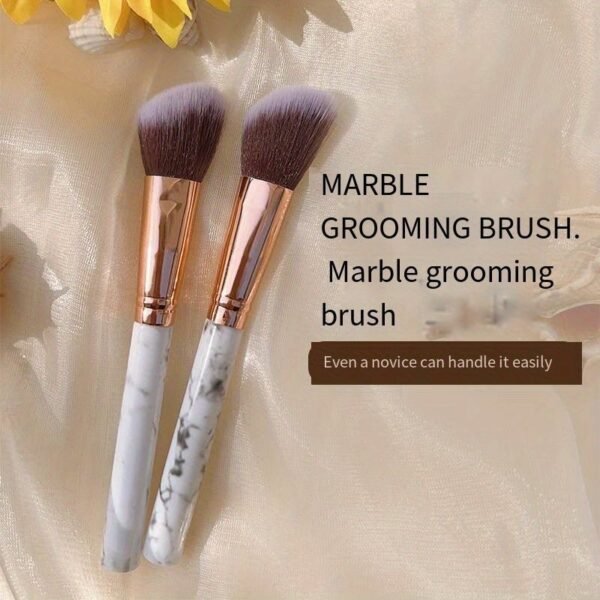 1710381291911-411c6a56c3b54dc4b659aac0e524e390-goods.jpg Marble Pattern Makeup Brush - Soft Fiber Bristles, Beveled Blush & Contour Brush
