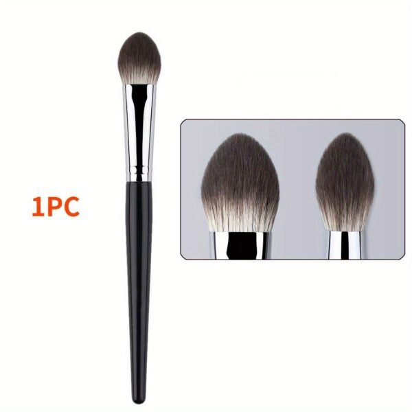 Peach Heart Blush & Powder Brush Set - Hypoallergenic Nylon Bristles, Wooden Handle, Perfect For All Skin Types - Choose 1 Or 3 Pcs