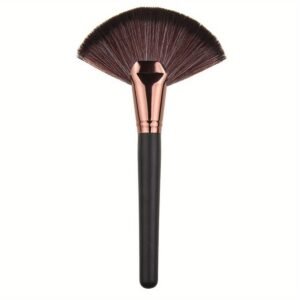 Fan-shaped Powder Finishing Brush - Black and Golden Handle