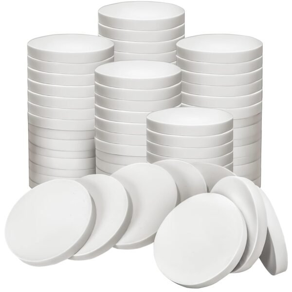 100 PCS Nude Round Makeup Sponge, Cosmetic Sponge Round Foam Pad Eye Facial Powder Puff, Beauty Makeup Foundation Powder Blender for Women Lady All Skin Types Wet and Dry Dual Use