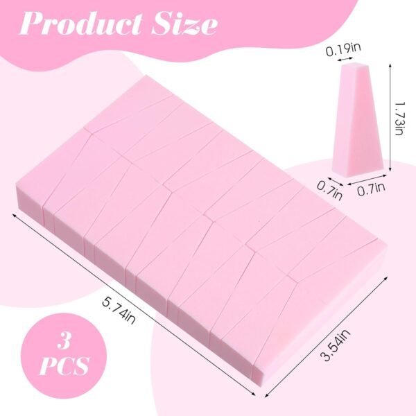 72 Pcs Makeup Wedges Sponges, Triangle Cosmetic Makeup Sponge Wedges, Disposable Facial Sponges for Foundation Liquid Cream Blending and Smoothing(White/Nude/Pink)