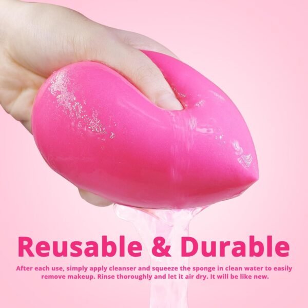 Trio Set Large, Mini and Standard Makeup Sponges with Soft and Bouncy Touch, Beauty Sponges Blender in Rose Pink for Powder, Cream and Liquid Blending