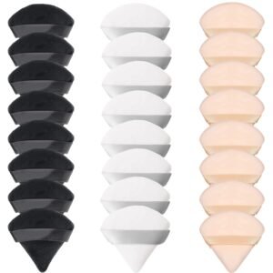 61JnLeRDgtL._SL1500 24 Pieces Powder Puff, Triangle Makeup Puff Cotton Powder Face Washable Body Powder Puff for Loose Powder Body Cosmetic Foundation Sponge Makeup Tool (8B8W8N)