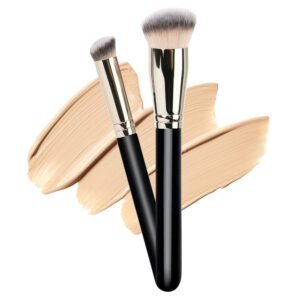 Makeup Brushes Pro Foundation Brush and Flawless Concealer Brush Perfect for Any Look Premium Luxe Hair Contour Brush Perfect for Blending Liquid,Buffing,Cream,Sculpting,Mineral Makeup(Pink)
