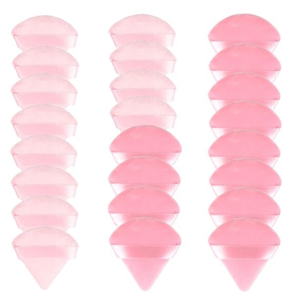 61lCPmFc6GL._SL1500 24 Pieces Powder Puff, Triangle Makeup Puff Cotton Powder Face Washable Body Powder Puff for Loose Powder Body Cosmetic Foundation Sponge Makeup Tool (8B8W8N)