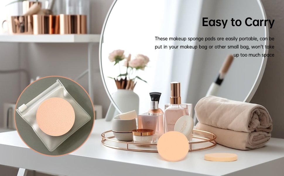 These makeup sponge pads are easily portable, can be put in your makeup bag or other small bag
