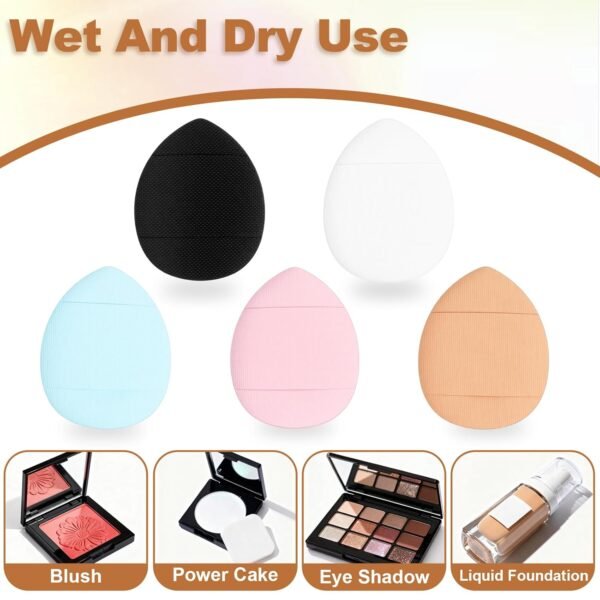 71-sUK0XZwL._SL1500 30pcs Finger Powder Puff, Mini Puffs for Makeup, Small Powder Puff, Soft Finger Sponge Makeup for Concealer, Latex-Free Use (Dry/Wet) for Women and Girls