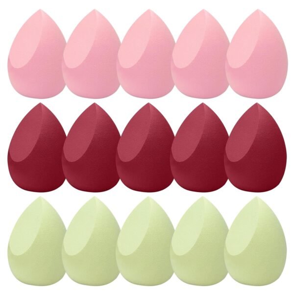 ‌15-Pcs Makeup Sponge Set – Soft, Latex-Free, Individually Wrapped Beauty Makeup Sponge for Wet & Dry Use, Ideal for Foundation, Concealer & Powder Application
