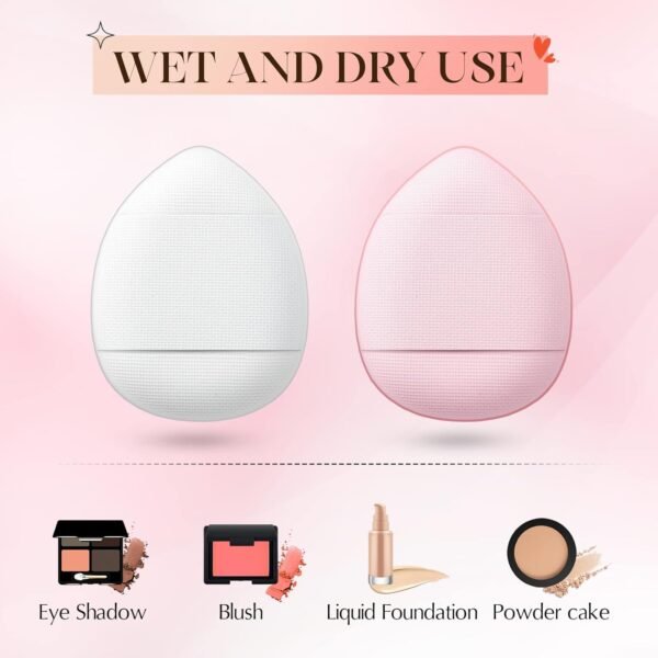 72 Pcs Finger Powder Puff Mini Makeup Sponge Soft Beauty Makeup Blender Puff for Foundation, Face Powder, Under Eye Setting, Concealer, Repair Cream, Cosmetic Tool (Pink, Beige, Blue, White)