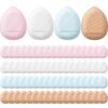 72 Pcs Finger Powder Puff Mini Makeup Sponge Soft Beauty Makeup Blender Puff for Foundation, Face Powder, Under Eye Setting, Concealer, Repair Cream, Cosmetic Tool (Pink, Beige, Blue, White)
