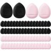 72 Pcs Finger Powder Puff Mini Makeup Sponge Soft Beauty Makeup Blender Puff for Foundation, Face Powder, Under Eye Setting, Concealer, Repair Cream, Cosmetic Tool (Pink, Beige, Blue, White)