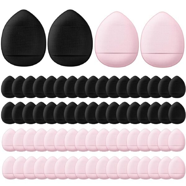 72 Pcs Finger Powder Puff Mini Makeup Sponge Soft Beauty Makeup Blender Puff for Foundation, Face Powder, Under Eye Setting, Concealer, Repair Cream, Cosmetic Tool (Pink, Beige, Blue, White)