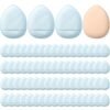 72 Pcs Finger Powder Puff Mini Makeup Sponge Soft Beauty Makeup Blender Puff for Foundation, Face Powder, Under Eye Setting, Concealer, Repair Cream, Cosmetic Tool (Pink, Beige, Blue, White)