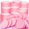 100 PCS Nude Round Makeup Sponge, Cosmetic Sponge Round Foam Pad Eye Facial Powder Puff, Beauty Makeup Foundation Powder Blender for Women Lady All Skin Types Wet and Dry Dual Use