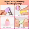 48 PCS Makeup Sponge Set,Mini Beauty Blender Sponge, Multi-Colored Beauty Blender for Face Cosmetic Applicator for Powder Teardrop and Beveled Shapes