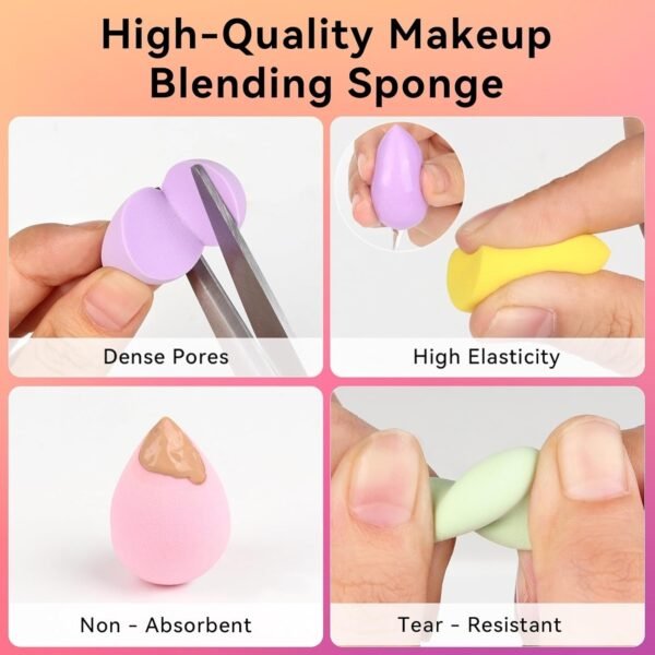 48 PCS Makeup Sponge Set,Mini Beauty Blender Sponge, Multi-Colored Beauty Blender for Face Cosmetic Applicator for Powder Teardrop and Beveled Shapes