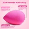 Trio Set Large, Mini and Standard Makeup Sponges with Soft and Bouncy Touch, Beauty Sponges Blender in Rose Pink for Powder, Cream and Liquid Blending