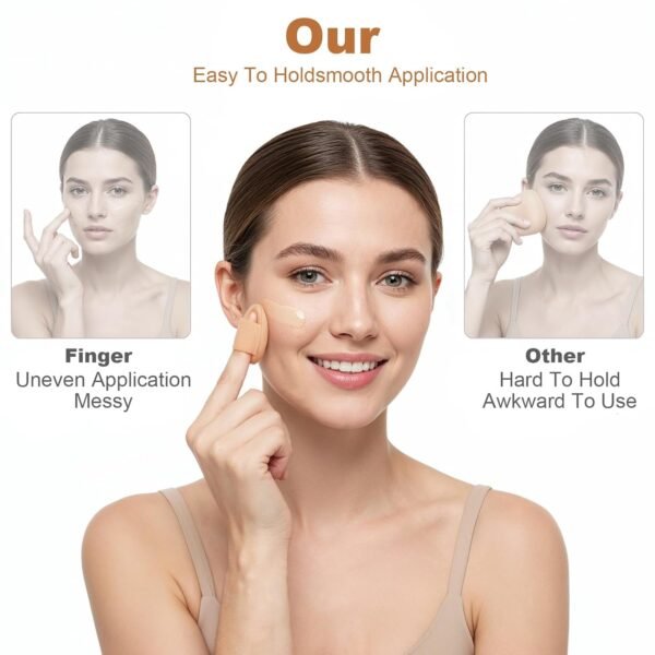 71agkfOsjWL._SL1500 30pcs Finger Powder Puff, Mini Puffs for Makeup, Small Powder Puff, Soft Finger Sponge Makeup for Concealer, Latex-Free Use (Dry/Wet) for Women and Girls