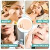 100 PCS Nude Round Makeup Sponge, Cosmetic Sponge Round Foam Pad Eye Facial Powder Puff, Beauty Makeup Foundation Powder Blender for Women Lady All Skin Types Wet and Dry Dual Use