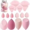 Makeup Sponge Set, 14 Pcs for Liquid Cream, and Powder Latex Free Makeup Blender Sponges Multi-colored for Makeup Application with Storage Box Purple Gifts