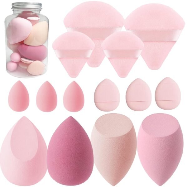 Makeup Sponge Set, 14 Pcs for Liquid Cream, and Powder Latex Free Makeup Blender Sponges Multi-colored for Makeup Application with Storage Box Purple Gifts