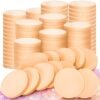 100 PCS Nude Round Makeup Sponge, Cosmetic Sponge Round Foam Pad Eye Facial Powder Puff, Beauty Makeup Foundation Powder Blender for Women Lady All Skin Types Wet and Dry Dual Use