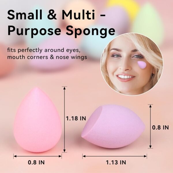 48 PCS Makeup Sponge Set,Mini Beauty Blender Sponge, Multi-Colored Beauty Blender for Face Cosmetic Applicator for Powder Teardrop and Beveled Shapes