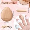 72 Pcs Finger Powder Puff Mini Makeup Sponge Soft Beauty Makeup Blender Puff for Foundation, Face Powder, Under Eye Setting, Concealer, Repair Cream, Cosmetic Tool (Pink, Beige, Blue, White)