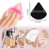 8 Pieces Triangle Powder Puff with 4 Travel Cases, Triangle Makeup Puff, Reusable Velour Makeup Sponge Blending Puff for Loose Powder and Foundation, Beauty Makeup Tools (4 colors)