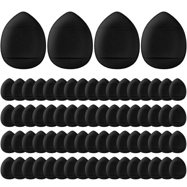 72 Pcs Finger Powder Puff Mini Makeup Sponge Soft Beauty Makeup Blender Puff for Foundation, Face Powder, Under Eye Setting, Concealer, Repair Cream, Cosmetic Tool (Pink, Beige, Blue, White)