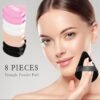 8 Pieces Triangle Powder Puff with 4 Travel Cases, Triangle Makeup Puff, Reusable Velour Makeup Sponge Blending Puff for Loose Powder and Foundation, Beauty Makeup Tools (4 colors)
