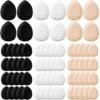 72 Pcs Finger Powder Puff Mini Makeup Sponge Soft Beauty Makeup Blender Puff for Foundation, Face Powder, Under Eye Setting, Concealer, Repair Cream, Cosmetic Tool (Pink, Beige, Blue, White)