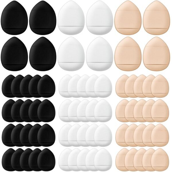 72 Pcs Finger Powder Puff Mini Makeup Sponge Soft Beauty Makeup Blender Puff for Foundation, Face Powder, Under Eye Setting, Concealer, Repair Cream, Cosmetic Tool (Pink, Beige, Blue, White)