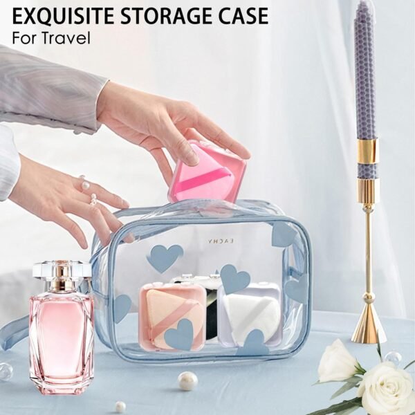 8 Pieces Triangle Powder Puff with 4 Travel Cases, Triangle Makeup Puff, Reusable Velour Makeup Sponge Blending Puff for Loose Powder and Foundation, Beauty Makeup Tools (4 colors)