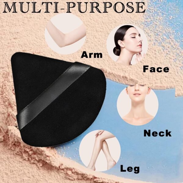 8 Pieces Triangle Powder Puff with 4 Travel Cases, Triangle Makeup Puff, Reusable Velour Makeup Sponge Blending Puff for Loose Powder and Foundation, Beauty Makeup Tools (4 colors)