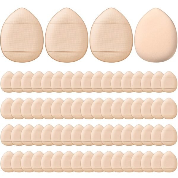 72 Pcs Finger Powder Puff Mini Makeup Sponge Soft Beauty Makeup Blender Puff for Foundation, Face Powder, Under Eye Setting, Concealer, Repair Cream, Cosmetic Tool (Pink, Beige, Blue, White)