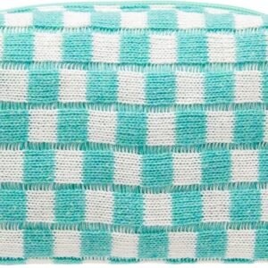 Checkered Makeup Bag for Purse Portable Zipper Make Up Pouch Small Cosmetic Case