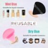 8 Pieces Triangle Powder Puff with 4 Travel Cases, Triangle Makeup Puff, Reusable Velour Makeup Sponge Blending Puff for Loose Powder and Foundation, Beauty Makeup Tools (4 colors)